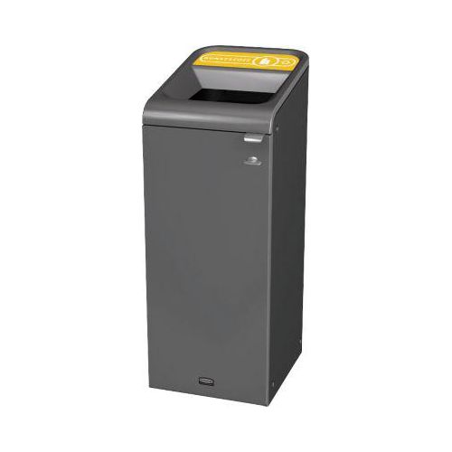 Recyclingstation Rubbermaid Configure, für Kunststoff, 57 l, Magnetverbindung, B 495 x T 367 x H 975 mm, gelb