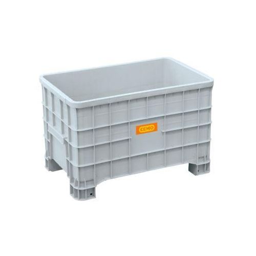 Logistikbox Cemo, Hart-Polyethylen (HDPE), grau, lebensmittelecht, B 1000 x T 635 x H 645 mm, 200 l hoch, mit Füßen