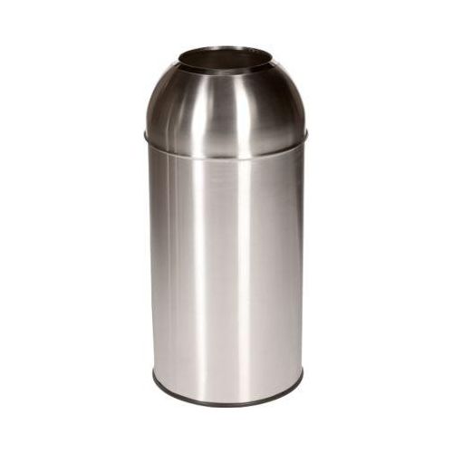 Abfallsammler Orgavente Edelstahl, Volumen 40 l, rund, ø 380 x H 740 mm, für den Innenbereich, Edelstahl