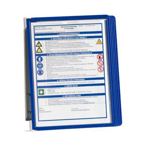 Vario Wall 5 Wandhalter-SET ink. Sichttafeln, blau