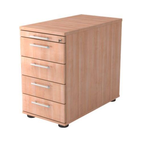 Standcontainer ULM, 4 Schübe, B 428 x T 800 x H 720-760 mm, Nussbaum-Dekor