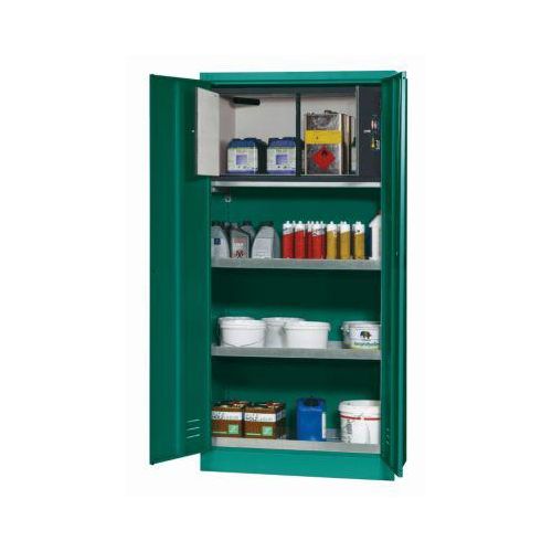 Pflanzenschutzmittelschrank asecos E-PSM-UF, Flügeltüren, Front Türkisgrün, B 950 x T 500 x H 1950 mm