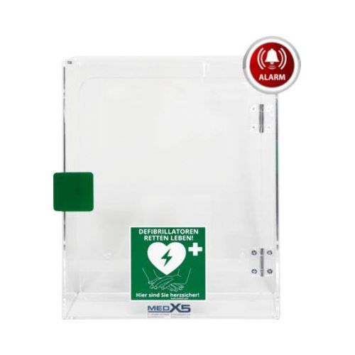 Defibrillator-& AED Wandkasten, für Innenbereiche, mit akustischem Alarm & Standort-Aufkleber, Acrylglas