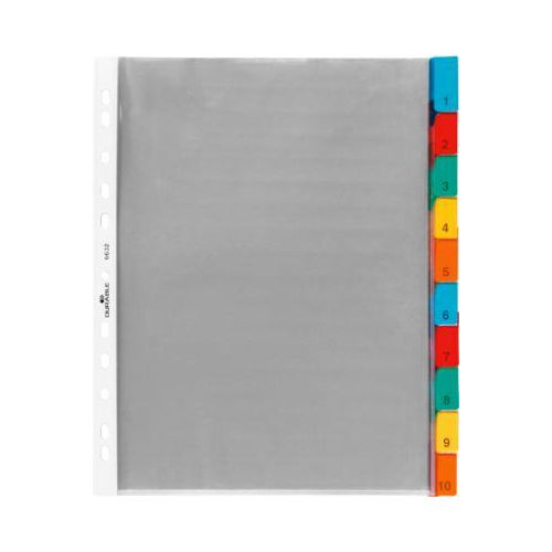 Durable PP-Hüllenregister überbreit, 10 Blätter, farbige Taben