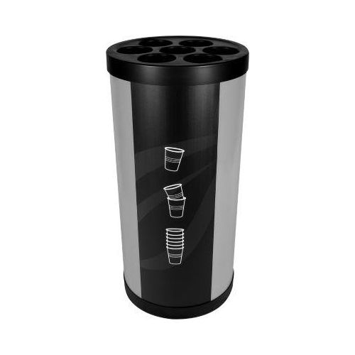 Bechersammler JUNIOR XXL BECHER Schwarz, Einwurföffnung 100 mm, 7 Röhren