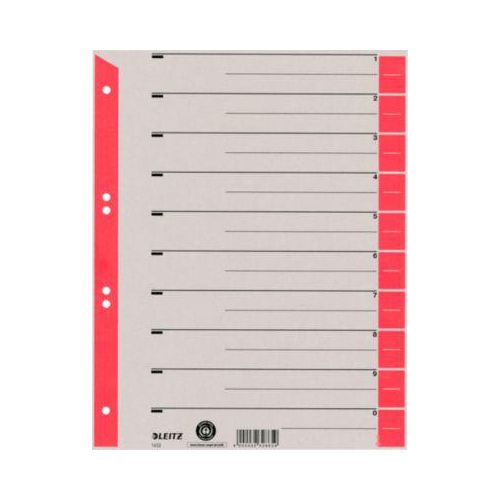 LEITZ® Trennblätter A4 1652, zur freien Verwendung, 25 Stück, rot