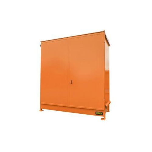 Regalcontainer BAUER CEN 29-2 IBC, Stahl, Doppelflügeltor, B 3175 x T 1480 x H 3445 mm, orange