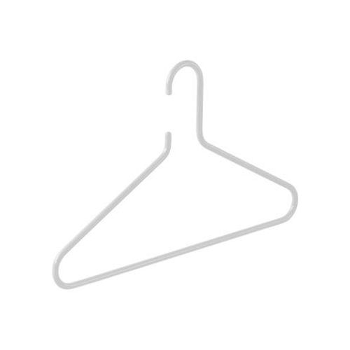 Draht-Kleiderbügel Rudolf Weber KG Ageless, Stahlrohr, ø 8 mm, rundgeformte Enden, weiß, 4 Stück