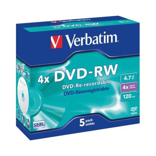 DVD-RW, 4,7 GB, 5 Jewelcases