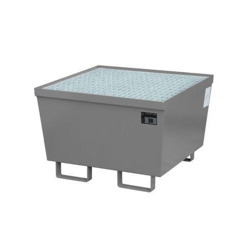 Auffangwanne BAUER AM-1, mit Gitterrost, Stahl, 215 l, B 800 x T 800 x H 545 mm, grau