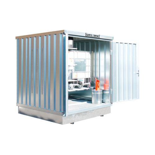 Gefahrstoffcontainer SAFE Tank 400 KTC, verzinkt, B 2100 x T 2170 x H 2400 mm, bis 1 x 1000 l IBC zur passiven Lagerung