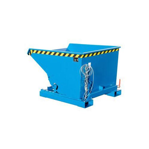 Bauer EXPO® E-600, Späne-Kippbehälter Typ E, mit Siebblech, öl- & wasserdicht, staplertauglich, B 1070 x H 1260 x H 835 mm, lichtblau RAL 5012