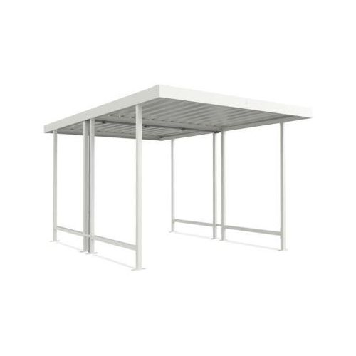 Überdachungssystem Modell Leipzig, doppelseitig, Grundeinheit, B 2870 mm, grauweiß