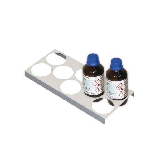 Flaschengestell für asecos Sicherheitsschränke der UB90 und UB30 Serie, Stahlblech, lichtgrau, B 210 x T 440 x H 30 mm, für 8 Flaschen mit Ø 90 mm