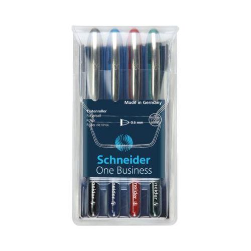Schneider Tintenroller One Business, farbsortiert im 4er Etui