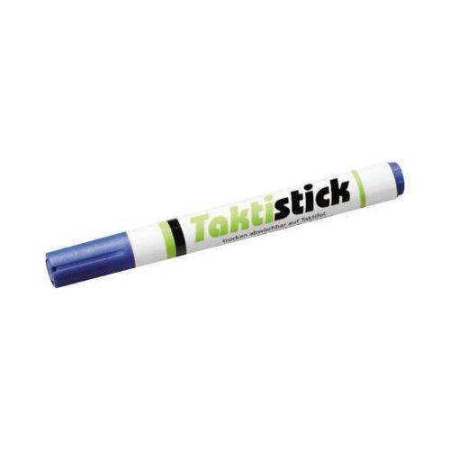 Textmarker Taktistick, für Taktifol-Taktikfolien/Taktiboards, Keilspitze, Schreibfarbe Blau, 1 Stück
