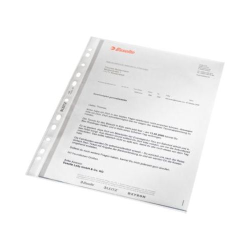 LEITZ® Prospekthüllen 4796, DIN A4, oben offen, 100 Stück, genarbt, transparent