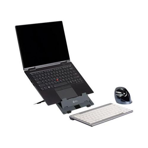 Laptop Ständer Bakker Elkhuizen Ergo-Q 160, für Laptops & Tablets bis 17”, ergonomisch, B 215 x T 266 x H 7,5 mm, Aluminium, dunkelgrau-matt