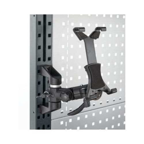 Tablethalter für AST31 Tischaufbau, für 1 Tablet bis 7,8“, Klemmbereich verstellbar, um 360° drehbar, neigbar, Kunststoff/Schaumstoff, schwarz