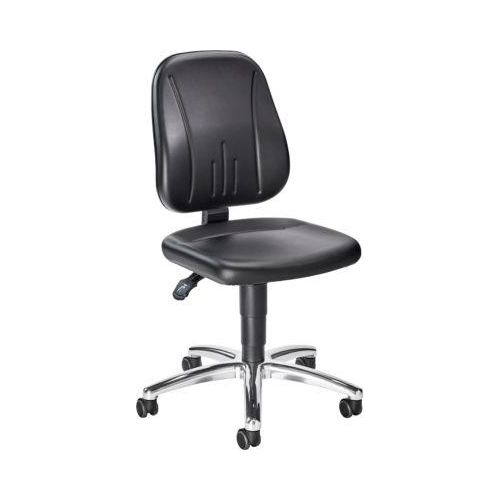 Praxisdrehstuhl bimos, mit Rollen, für Labore & hygienekritische Bereiche, höhenverstellbar, B 460 x T 470 x H 440-620 mm, Kunstleder, schwarz