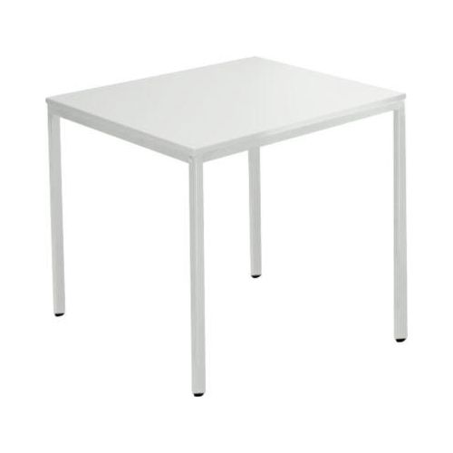 Schäfer Shop Pure Stahlrohrtisch, Quadrat, Quadratrohrfuß, B 800 x T 800 x H 720 mm, lichtgrau/lichtgrau
