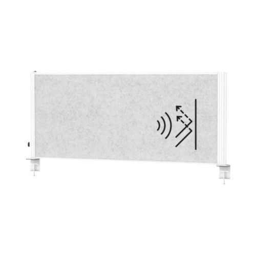 MAUL Tisch-Trennwand MAULconnecto Uplight, L 1200 x H 500 mm, LED-Beleuchtung, weiß