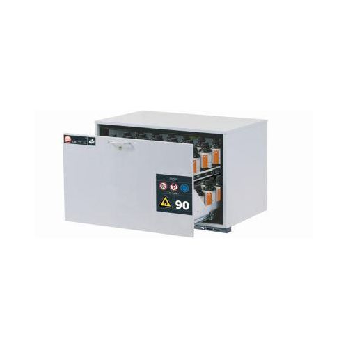 Sicherheitsunterbauschrank Typ 90 asecos UB-S-90, Schublade, Front Lichtgrau, B 893 x T 574 x H 600 mm