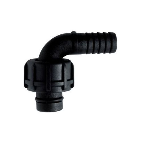 Schlauchanschlussstück für elektrischen Durchflusszähler K24, um 90° gebogen, DN 19, 1″ Gewinde, Kunststoff