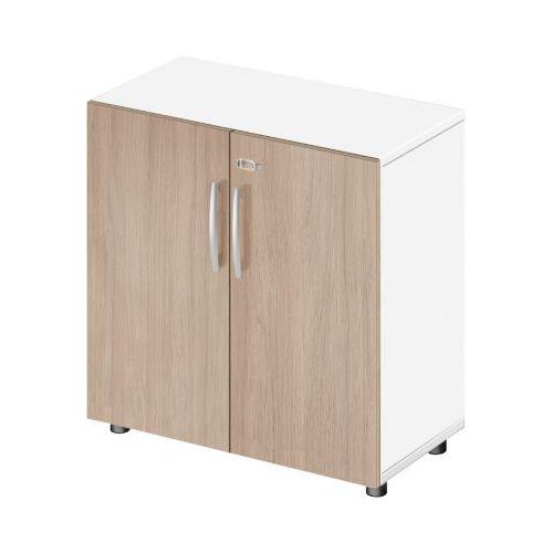 Schäfer Shop Select Schrank LOGIN, 2 Ordnerhöhen, B 800 x T 420 x H 788 mm, weiß/Eiche