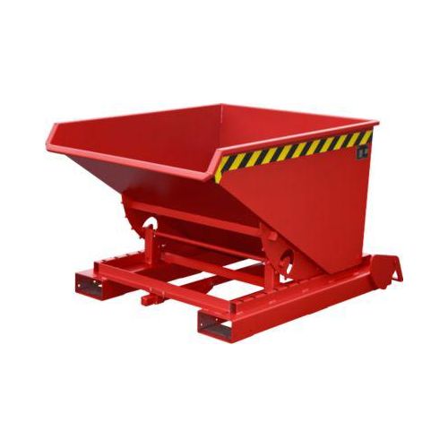 Automatischer Kippbehälter Bauer Typ 4A 600, 3 Entriegelungspunkte, Abrollsystem, Inhalt 0,6 m³, bis 1000 kg, feuerrot RAL 3000