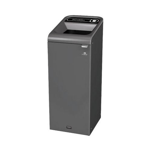 Recyclingstation Rubbermaid Configure, für Restmüll, 57 l, Magnetverbindung, B 495 x T 367 x H 975 mm, schwarz