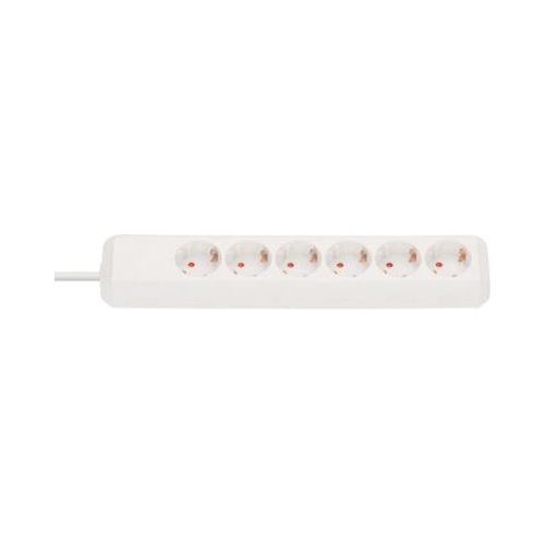 Brennenstuhl Eco-Line Steckdosenleiste 6-fach, 45°-Anordnung, 1,5 m Kabel, erhöhter Berührungsschutz, L 360 x B 80 x T 65 mm, weiß