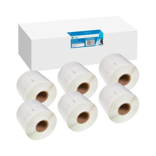 Etiketten G&G, kompatibel zu Dymo 99014/S0722430, 6x220 Stück, permanenthaftend, B 101 x H 54 mm weiß