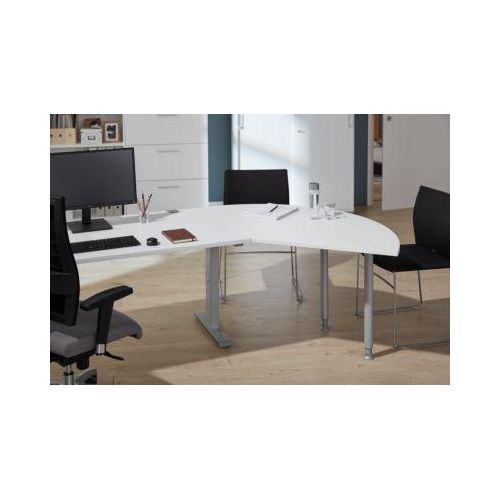 Systemwinkelplatte, CAD, Fuß, B 1200 mm x T 1200 mm, weiß/weißalu