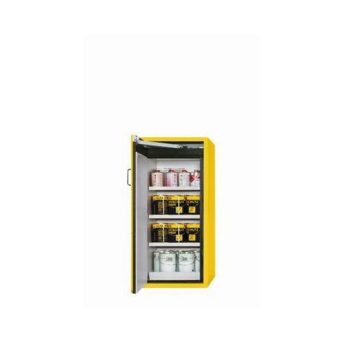 Sicherheitsschrank Typ 90 asecos S-CLASSIC-90, Flügeltür, Anschlag links, Front Sicherheitsgelb, B 596 x T 616 x H 1298 mm