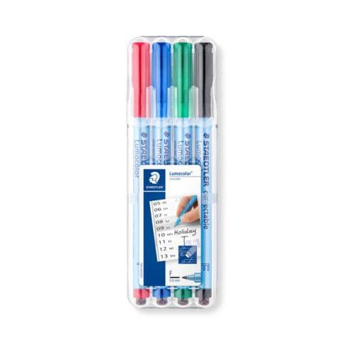 Folienstifte Staedtler Lumocolor® correctable, Linienbreite F, trocken abwischbar, 4 Stück