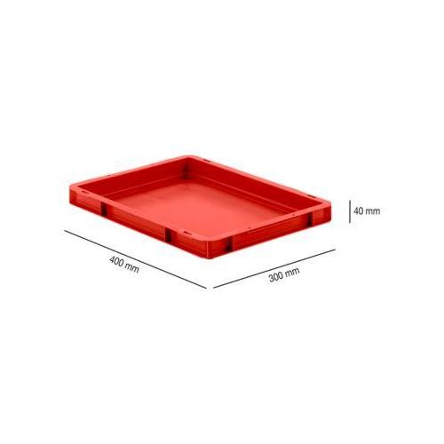 Euro Box Serie EF 4040, aus PP, Inhalt 3,6 L, geschlossene Wände, Unterfassgriff, rot