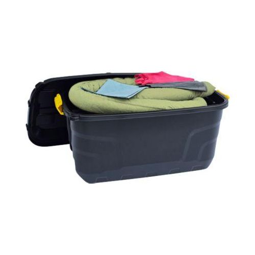 Leckage Notfallset gegen Chemikalien gelb, 100 l Aufnahme, 77 Teile, in fahrbarem Koffer