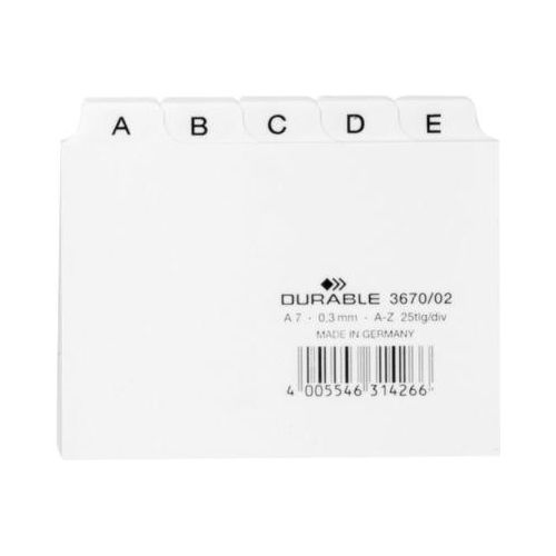 Durable Leitregister, DIN A7, Buchstaben A-Z, Kunststoff, weiß