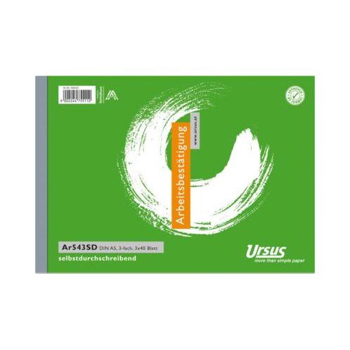 Arbeitsbestätigung A5 quer 3x40 Blatt