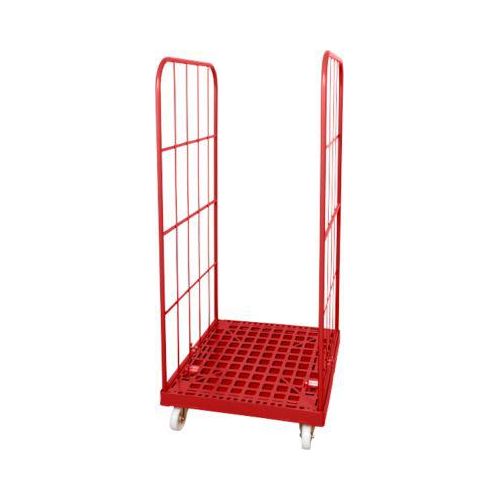 Rollplatte, Kunststoff, mit 2 Seitengittern, H 1550 mm, feuerrot RAL 3000