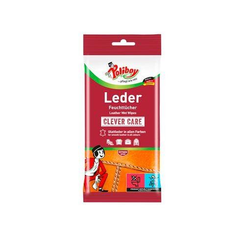 Leder-Feuchttücher POLIBOY, reinigend & pflegend, farbauffrischend, hautverträglich, PEFC, 20 Stück
