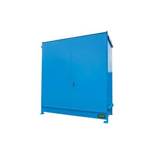 Regalcontainer BAUER CEN 29-2 IBC, Stahl, Doppelflügeltor, B 3175 x T 1480 x H 3445 mm, blau