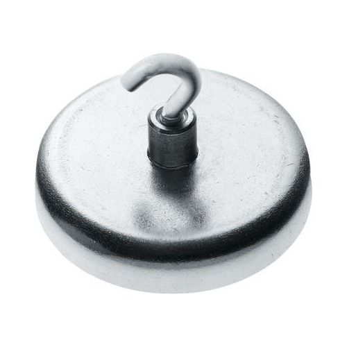 Kraftmagnet mit Haken, Ø 25 mm, Haftkraft ca. 4 kg, verzinkt, 5 Stück