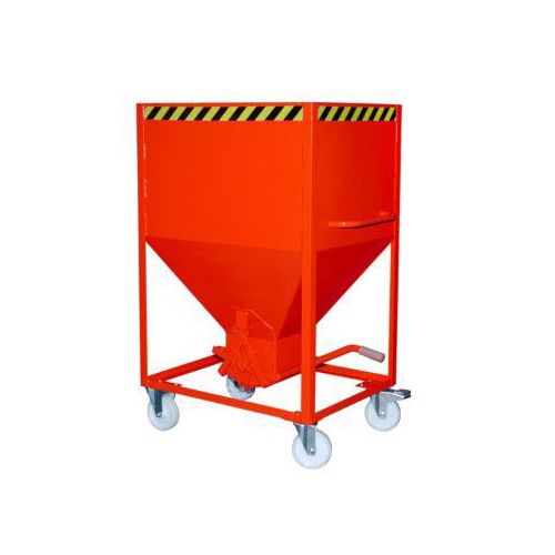 Silobehälter Typ SR 600, Räder, Inhalt 600 Liter, rot RAL 3000