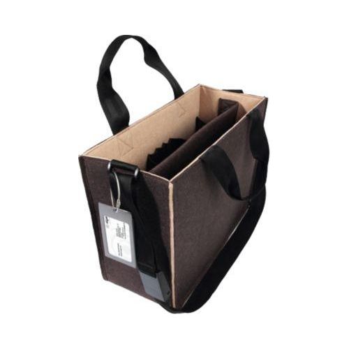 Laptoptasche Sigel Desk Sharing Bag Bicolor M, für Laptops bis 15,4″, 2 große Fächer/2 Seitenfächer, Tragegriffe, Schultergurt, Kunstfilz, beige-braun