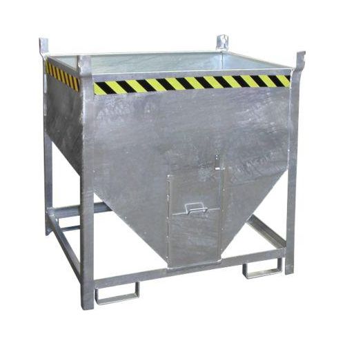 Bauer Silobehälter SGS 75, mit Schieberverschluss, L 1000 x B 1200 x H 1260 mm, 0,75 m³, bis 1000 kg, Stahl, feuerverzinkt