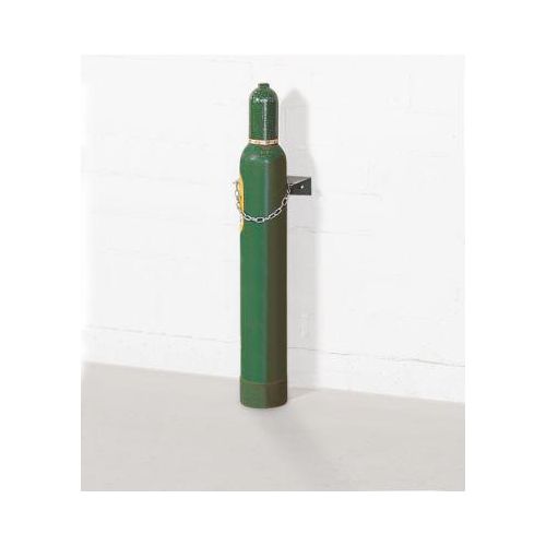Gasflaschen-Wandhalterung, Stahl, B 195 x T 130 x H 60 mm, 1 Flasche Ø 140 mm, mit Kettensicherung