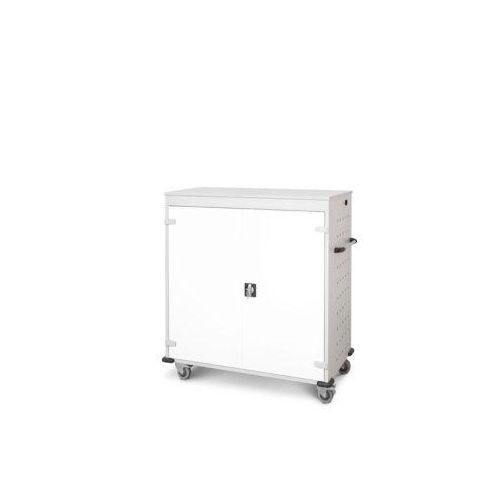 Laptopwagen mit Ladefunktion, 2-Punkt-Verriegelung, Feststellbremse, 30 Fächer, B 1310 x T 500 x H 1250, weiß