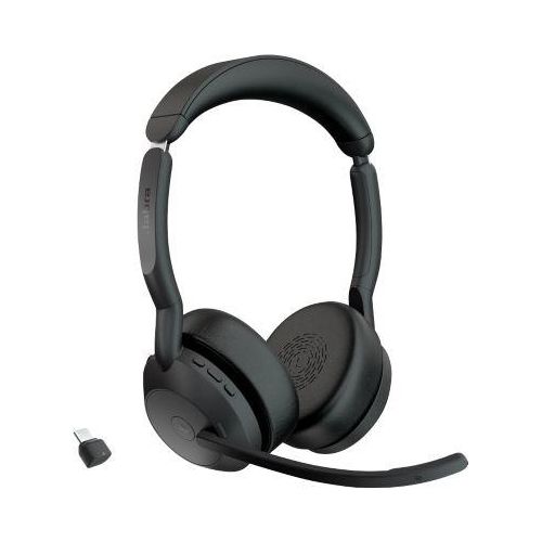 Headset Jabra Evolve2 55 link380c Stereo, Reichweite bis 30 m, bis 10 h, UC-optimiert, schwarz